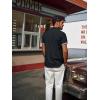 imagePJ PAUL JONES Mens Button Down Short Sleeve Shirt Casual Wrinkle Free Dress Shirt with Flip Print CuffBlack