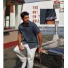 imagePJ PAUL JONES Mens Button Down Short Sleeve Shirt Casual Wrinkle Free Dress Shirt with Flip Print CuffDark Grey