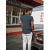 imagePJ PAUL JONES Mens Button Down Short Sleeve Shirt Casual Wrinkle Free Dress Shirt with Flip Print CuffDark Grey