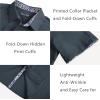 imagePJ PAUL JONES Mens Button Down Short Sleeve Shirt Casual Wrinkle Free Dress Shirt with Flip Print CuffDark Grey