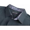 imagePJ PAUL JONES Mens Button Down Short Sleeve Shirt Casual Wrinkle Free Dress Shirt with Flip Print CuffDark Grey
