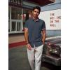 imagePJ PAUL JONES Mens Button Down Short Sleeve Shirt Casual Wrinkle Free Dress Shirt with Flip Print CuffDark Grey