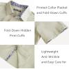 imagePJ PAUL JONES Mens Button Down Short Sleeve Shirt Casual Wrinkle Free Dress Shirt with Flip Print CuffKhaki