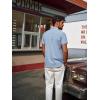 imagePJ PAUL JONES Mens Button Down Short Sleeve Shirt Casual Wrinkle Free Dress Shirt with Flip Print CuffLight Blue