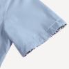imagePJ PAUL JONES Mens Button Down Short Sleeve Shirt Casual Wrinkle Free Dress Shirt with Flip Print CuffLight Blue