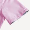 imagePJ PAUL JONES Mens Button Down Short Sleeve Shirt Casual Wrinkle Free Dress Shirt with Flip Print CuffPink