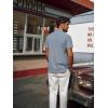 imagePJ PAUL JONES Mens Button Down Short Sleeve Shirt Casual Wrinkle Free Dress Shirt with Flip Print CuffPurple Grey Light