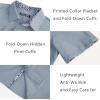 imagePJ PAUL JONES Mens Button Down Short Sleeve Shirt Casual Wrinkle Free Dress Shirt with Flip Print CuffPurple Grey Light