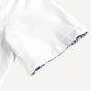 imagePJ PAUL JONES Mens Button Down Short Sleeve Shirt Casual Wrinkle Free Dress Shirt with Flip Print CuffWhite