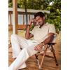 imagePJ PAUL JONES Mens Cotton Shirts Short Sleeve Button Down Shirts Casual Summer Beach Vacation Shirt with Double PocketsApricot
