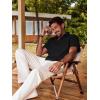 imagePJ PAUL JONES Mens Cotton Shirts Short Sleeve Button Down Shirts Casual Summer Beach Vacation Shirt with Double PocketsBlack