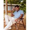 imagePJ PAUL JONES Mens Cotton Shirts Short Sleeve Button Down Shirts Casual Summer Beach Vacation Shirt with Double PocketsLight Blue