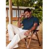 imagePJ PAUL JONES Mens Cotton Shirts Short Sleeve Button Down Shirts Casual Summer Beach Vacation Shirt with Double PocketsNavy Blue