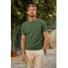 imagePJ PAUL JONES Mens TShirts Henley Short Sleeve Knit Shirt Casual Summer Textured Tee ShirtArmy Green