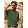imagePJ PAUL JONES Mens TShirts Henley Short Sleeve Knit Shirt Casual Summer Textured Tee ShirtArmy Green