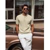 imagePJ PAUL JONES Mens TShirts Henley Short Sleeve Knit Shirt Casual Summer Textured Tee ShirtBeige