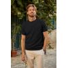 imagePJ PAUL JONES Mens TShirts Henley Short Sleeve Knit Shirt Casual Summer Textured Tee ShirtBlack
