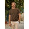 imagePJ PAUL JONES Mens TShirts Henley Short Sleeve Knit Shirt Casual Summer Textured Tee ShirtCoffee