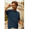 imagePJ PAUL JONES Mens TShirts Henley Short Sleeve Knit Shirt Casual Summer Textured Tee ShirtDark Blue