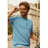 imagePJ PAUL JONES Mens TShirts Henley Short Sleeve Knit Shirt Casual Summer Textured Tee ShirtDusty Blue