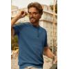 imagePJ PAUL JONES Mens TShirts Henley Short Sleeve Knit Shirt Casual Summer Textured Tee ShirtIndigo Blue