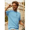 imagePJ PAUL JONES Mens TShirts Henley Short Sleeve Knit Shirt Casual Summer Textured Tee ShirtLight Blue