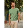 imagePJ PAUL JONES Mens TShirts Henley Short Sleeve Knit Shirt Casual Summer Textured Tee ShirtLight Green