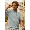imagePJ PAUL JONES Mens TShirts Henley Short Sleeve Knit Shirt Casual Summer Textured Tee ShirtLight Grey