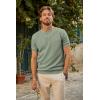 imagePJ PAUL JONES Mens TShirts Henley Short Sleeve Knit Shirt Casual Summer Textured Tee ShirtPea Green