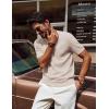 imagePJ PAUL JONES Mens TShirts Knit Crewneck Shirt Casual Short Sleeve Textured Pullover TeesApricot