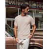 imagePJ PAUL JONES Mens TShirts Knit Crewneck Shirt Casual Short Sleeve Textured Pullover TeesApricot
