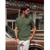 imagePJ PAUL JONES Mens TShirts Knit Crewneck Shirt Casual Short Sleeve Textured Pullover TeesArmy Green