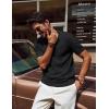 imagePJ PAUL JONES Mens TShirts Knit Crewneck Shirt Casual Short Sleeve Textured Pullover TeesBlack