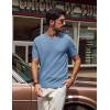 imagePJ PAUL JONES Mens TShirts Knit Crewneck Shirt Casual Short Sleeve Textured Pullover TeesBlue Grey