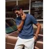imagePJ PAUL JONES Mens TShirts Knit Crewneck Shirt Casual Short Sleeve Textured Pullover TeesDark Blue