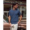 imagePJ PAUL JONES Mens TShirts Knit Crewneck Shirt Casual Short Sleeve Textured Pullover TeesDark Blue