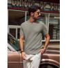 imagePJ PAUL JONES Mens TShirts Knit Crewneck Shirt Casual Short Sleeve Textured Pullover TeesKhaki