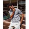 imagePJ PAUL JONES Mens TShirts Knit Crewneck Shirt Casual Short Sleeve Textured Pullover TeesLight Grey