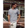 imagePJ PAUL JONES Mens TShirts Knit Crewneck Shirt Casual Short Sleeve Textured Pullover TeesLight Grey