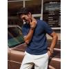 imagePJ PAUL JONES Mens TShirts Knit Crewneck Shirt Casual Short Sleeve Textured Pullover TeesNavy Blue