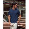 imagePJ PAUL JONES Mens TShirts Knit Crewneck Shirt Casual Short Sleeve Textured Pullover TeesNavy Blue