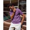 imagePJ PAUL JONES Mens TShirts Knit Crewneck Shirt Casual Short Sleeve Textured Pullover TeesPurple