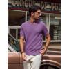 imagePJ PAUL JONES Mens TShirts Knit Crewneck Shirt Casual Short Sleeve Textured Pullover TeesPurple