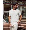 imagePJ PAUL JONES Mens TShirts Knit Crewneck Shirt Casual Short Sleeve Textured Pullover TeesWhite