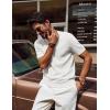imagePJ PAUL JONES Mens TShirts Knit Crewneck Shirt Casual Short Sleeve Textured Pullover TeesWhite