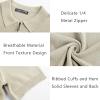 imagePJ PAUL JONES Mens Zipper Polo Shirt Textured Casual Knit Short Sleeve Polo T ShirtApricot