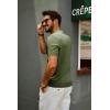 imagePJ PAUL JONES Mens Zipper Polo Shirt Textured Casual Knit Short Sleeve Polo T ShirtArmy Green