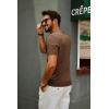 imagePJ PAUL JONES Mens Zipper Polo Shirt Textured Casual Knit Short Sleeve Polo T ShirtCoffee