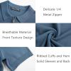 imagePJ PAUL JONES Mens Zipper Polo Shirt Textured Casual Knit Short Sleeve Polo T ShirtIndigo Blue