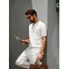 imagePJ PAUL JONES Mens Zipper Polo Shirt Textured Casual Knit Short Sleeve Polo T ShirtIvory White